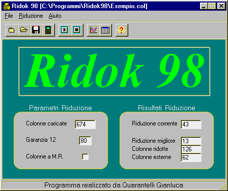 Schermata principale di Ridok98
